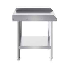 Stainless Steel Work Table, 24 x 24 x 26 Inch Commercial Food Prep Worktable, 3-Sided Backsplash Heavy Duty Prep Worktable
