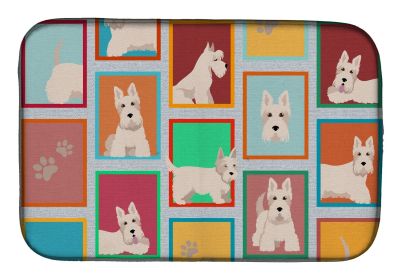 Lots of Wheaten Scottish Terrier Dish Drying Mat Absorbent Dish Drying Mat Pad for Kitchen Counter Dish Drainer Mat for Countertop, 14 x 21"
