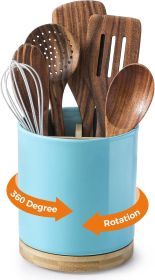 3 Compartment Utensil Holder, Extra Large Utensil Crock, Stable Ceramic Utensil Organizer (Material: Cork)